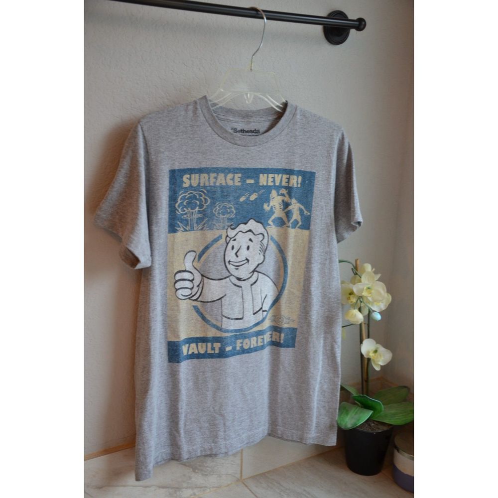 Fallout 4 Vault Boy Vault Forever Men's Licensed Heather T-Shirt